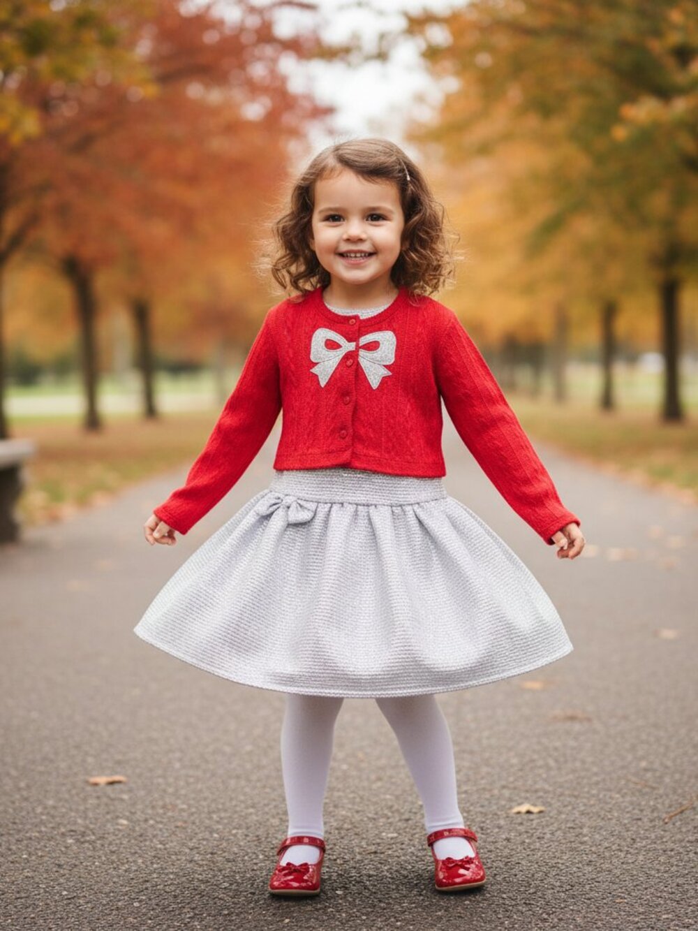 Iris & Ivy Girls Bow Cardigan Dress Set NWT 4T Christmas Holiday